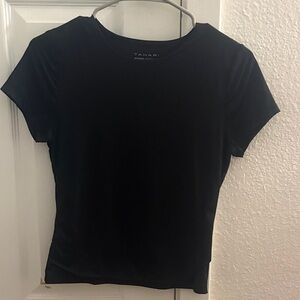 Tahari Women's Elegant Black Short Sleeve Tee